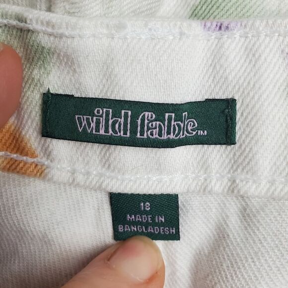 Wild Fable Highest Rise Denim Shorts White Tie Dye Size 18 - Picture 3 of 10